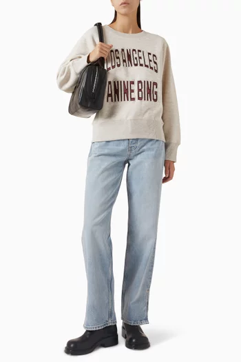 سويت شيرت هاري مطرز بشعار الماركة مزيج قطن