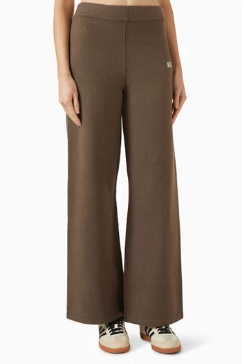 بنطال رياضي بتصميم جامعي وقصة ساق مستقيمة نسيج