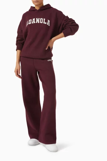 بنطال رياضي بتصميم جامعي وقصة ساق مستقيمة نسيج