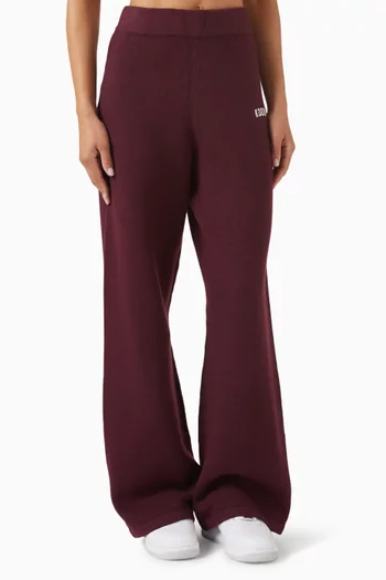 بنطال رياضي بتصميم جامعي وقصة ساق مستقيمة نسيج