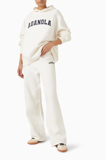 بنطال رياضي بتصميم جامعي وقصة ساق مستقيمة نسيج