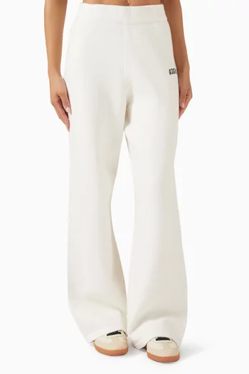 بنطال رياضي بتصميم جامعي وقصة ساق مستقيمة نسيج