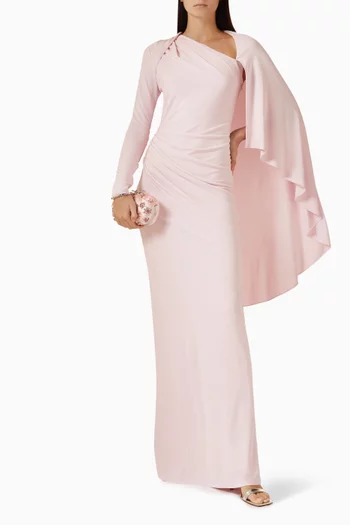 Rhinestone-embellished Draped Maxi Dress