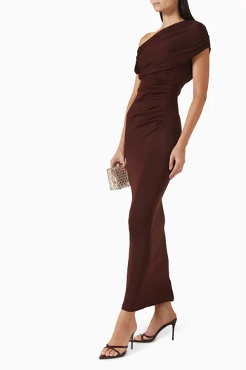 Draped Midi Dress in Knit