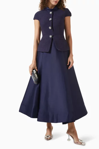 فستان متوسط الطول بوكليه وتفتا