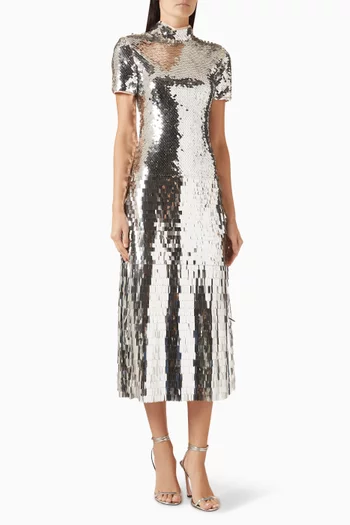 Gradient Sequin-embellished Midi Dress