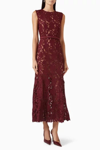Midi Dress in Guipure Lace
