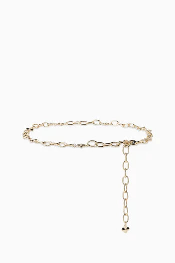 Flower Spade Chain Belt in Gold-tone Metal