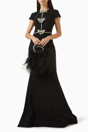 Bow Crystal-embellished Gown in Crepe