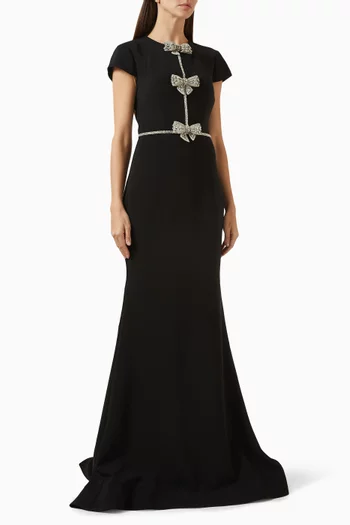 Bow Crystal-embellished Gown in Crepe