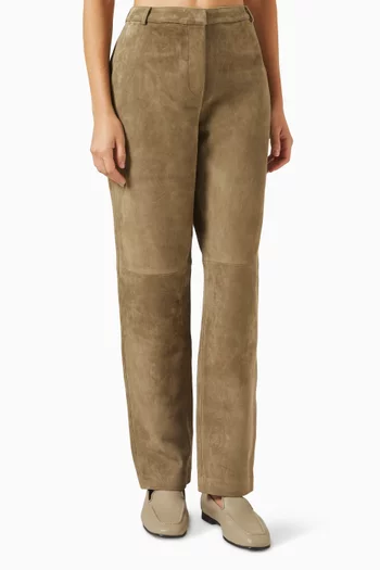 Straight-fit Pants in Suede