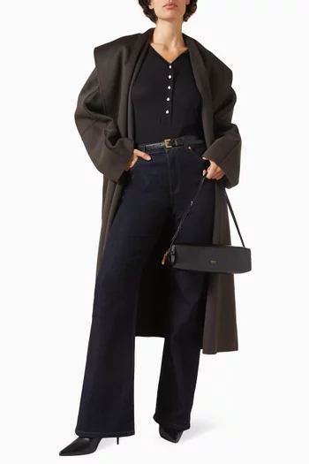 بلوزة أوستن منسوجة حرير وصوف