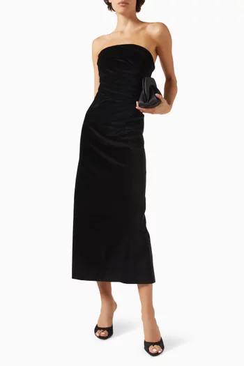 فستان سابيلا متوسط الطول مخمل