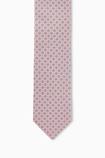 ربطة عنق بنقشة ميدالية حرير