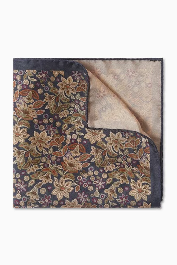 Floral-print Pocket Square in Silk