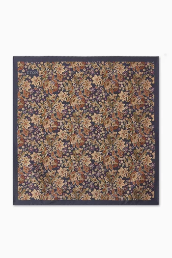 Floral-print Pocket Square in Silk