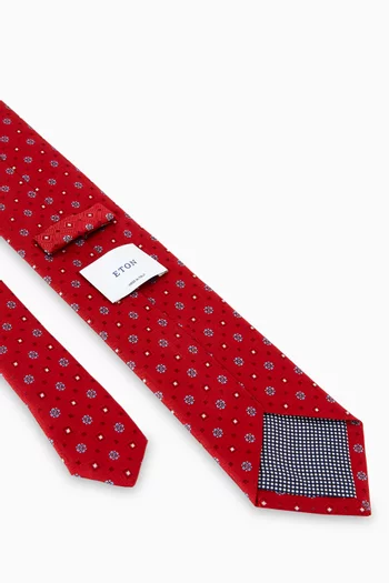 ربطة عنق بنقشة هندسية نسيج حرير