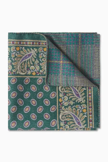 Double-face Pocket Square in Wool