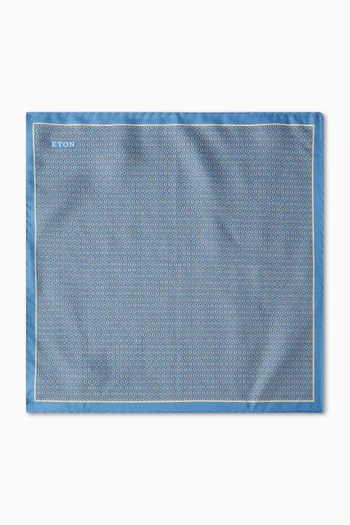Geometric-print Pocket Square in Silk