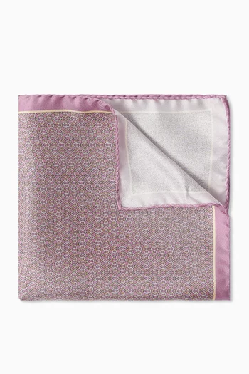 Geometric-print Pocket Square in Silk