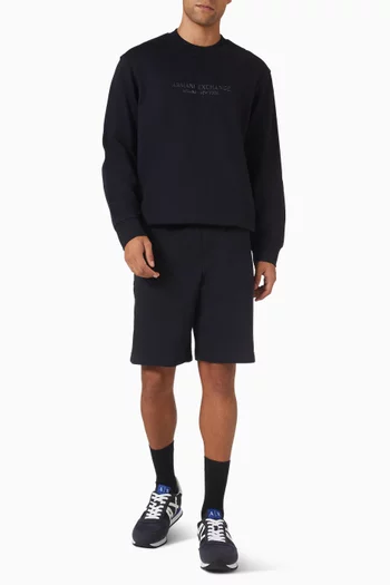 Tonal Logo Shorts in Cotton