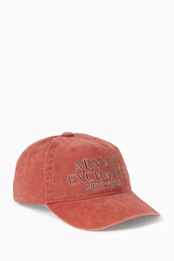 Logo Embroidered Cap in Denim