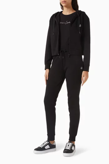 كنزة ايكون قصيرة بغطاء للرأس مزيج قطن