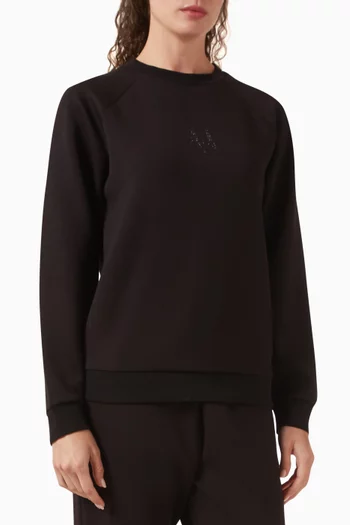 Glitter Logo Sweatshirt in Viscose-blend