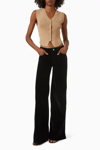 كارديغان بلا أكمام وفتحة رقبة على شكل حرف V‏