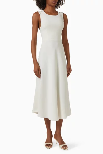 فستان متوسط الطول بتصميم متقاطع