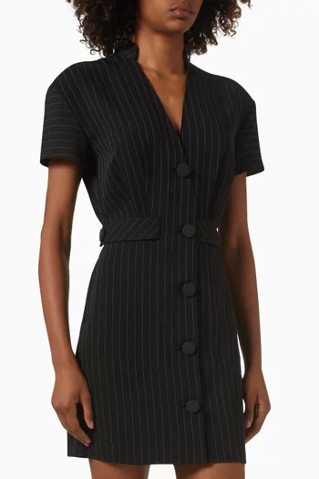 Striped V-neck Mini Dress