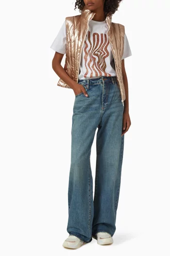 تي شيرت بقصة فضفاضة بشعار AX