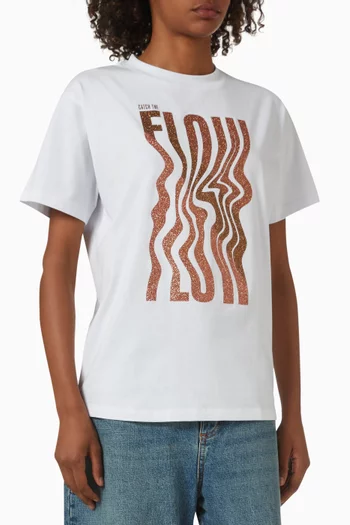 تي شيرت بقصة فضفاضة بشعار AX