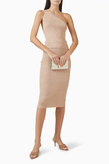 بلوزة بكتف مكشوف قماش معالج