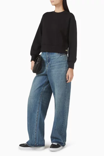 Crewneck Sweatshirt in Stretch Bonded-Cotton