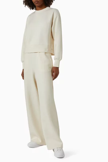 سويت شيرت بفتحة رقبة مستديرة قطن مطاطي مقوى