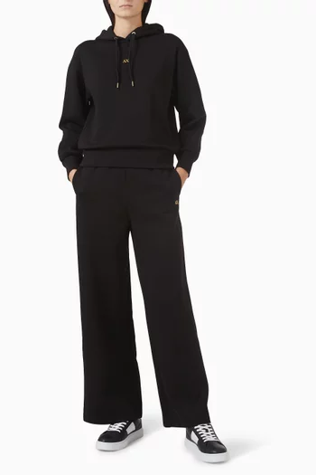 AX Logo Hooded Sweatshirt in Stretch-cotton
