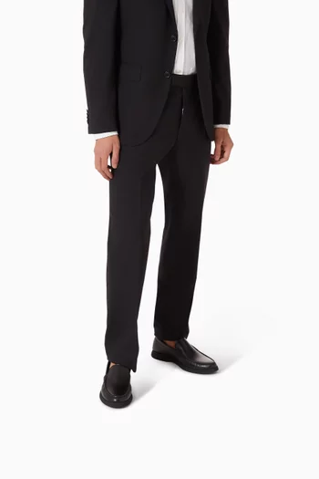 Embossed Logo Moccasins in Leather