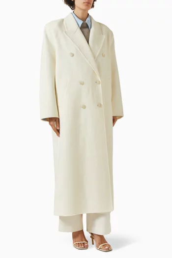Gaia Double-breasted Coat in Wool Blend