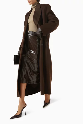 Gaia Double-breasted Coat in Wool Blend