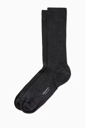 Ribbed Socks in Cotton-blend