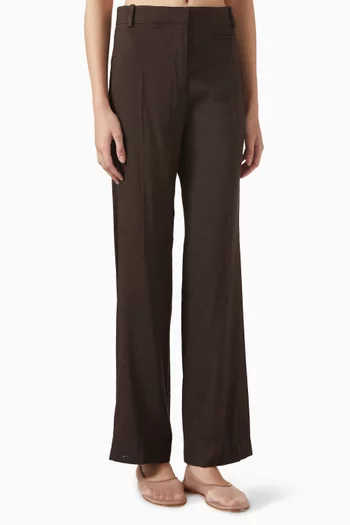 Straight-fit Pants in Linen-blend