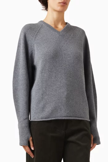 V-neck Sweater in Merino-wool