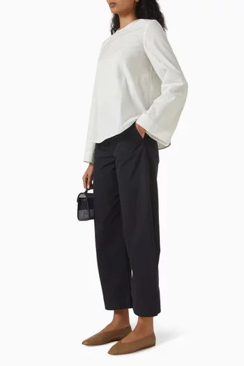 Barrel-leg Pants in Pima-cotton