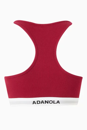 Branded Ribbed Racer Bra