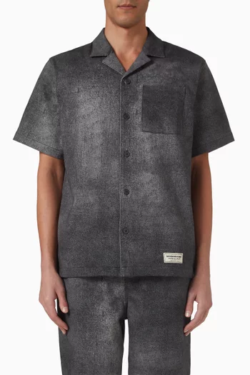 قميص بولينغ فضفاض دينم ناعم 