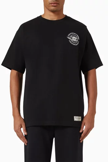 تي شيرت فضفاض بطبعة أجنحة قطن جيرسيه عضوي