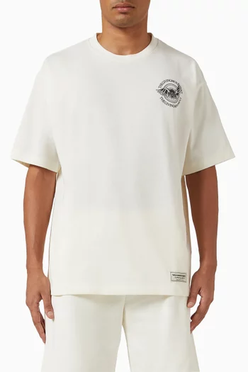 تي شيرت فضفاض بطبعة أجنحة قطن جيرسيه عضوي