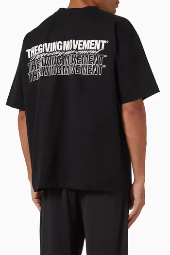 تي شيرت فضفاض قطن بارز الملمس