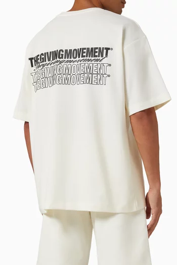 تي شيرت فضفاض قطن بارز الملمس